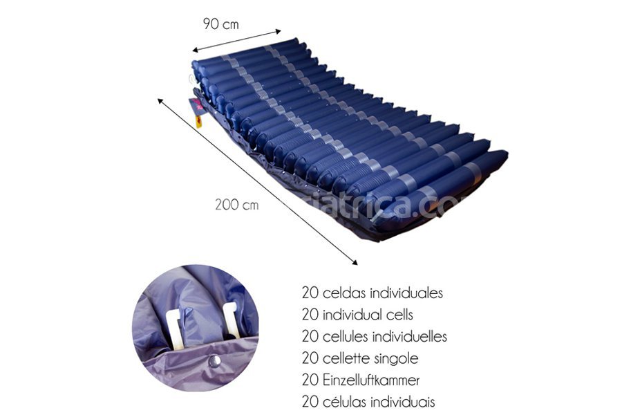 Colchón antiescaras con alternancias de TUBOS y compresor para grados I,  II, III y IV - Logarsalud