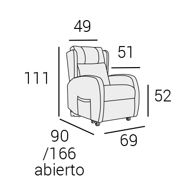 Sofa Reclinable electrico Madison con 3 motores para 1 persona