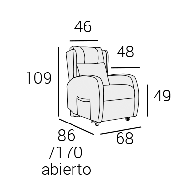 Organo almacenamiento acuerdo Sillon reclinable Bolton - Sofa individual pequeño